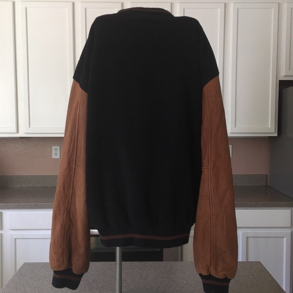 SOLD Leather Varisty jacket - Picture 2 of 4